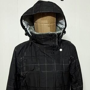 Burton Jacket Women Medium Black Snowboard Ski Snow Coat Hooded Faux Fur Trimmed